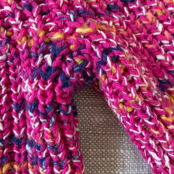 Gap Womens Fuschia Marled Soft Cotton Blend Knit Mock Neck Sweater- Sz-M - Picture 7 of 16